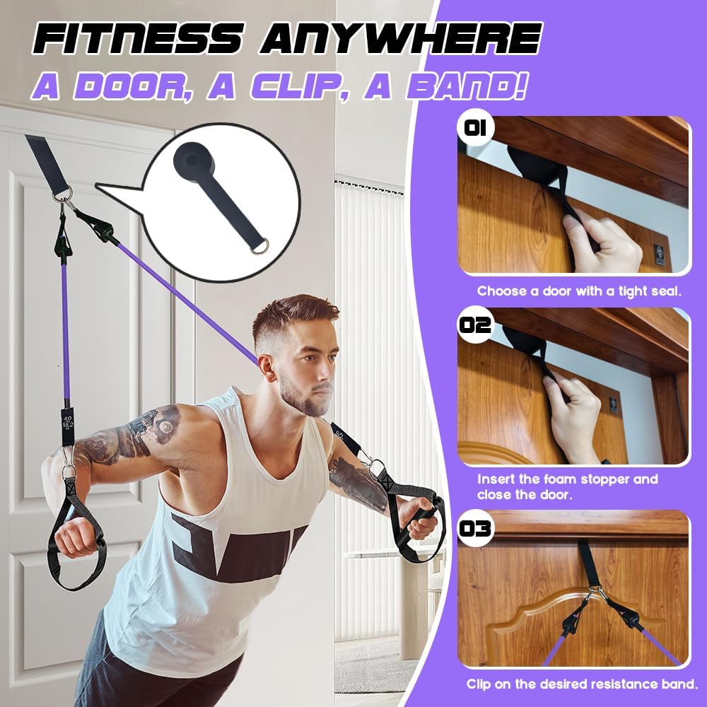 Pilates Bar Kit with 180LBS Resistance Bands(20,30,40 LB),21PCS Pilates Equipment Exercise Bar with Ab Roller, Portable Home Gym Fitness Pilates Bar for Women & Men