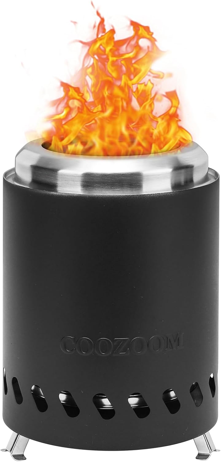 Portable Table Top Fire Pit: 5.5" Stainless Steel Mini Outdo