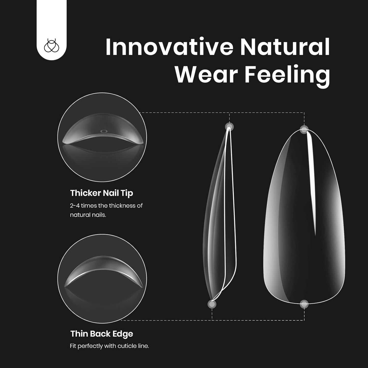 Beetles Easy Gel Tips Nail Extension Kit, 2 In 1 Nail Glue Gel Base Coat with Pre-shaped Medium Almond Nails and UV LED Nail Lamp Acrylic Nail Clipper for DIY Manicure