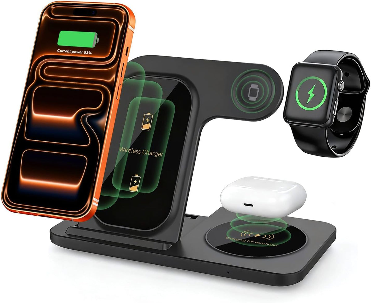 Foldable 3 in 1 Wireless Charging Station for iPhone/Apple