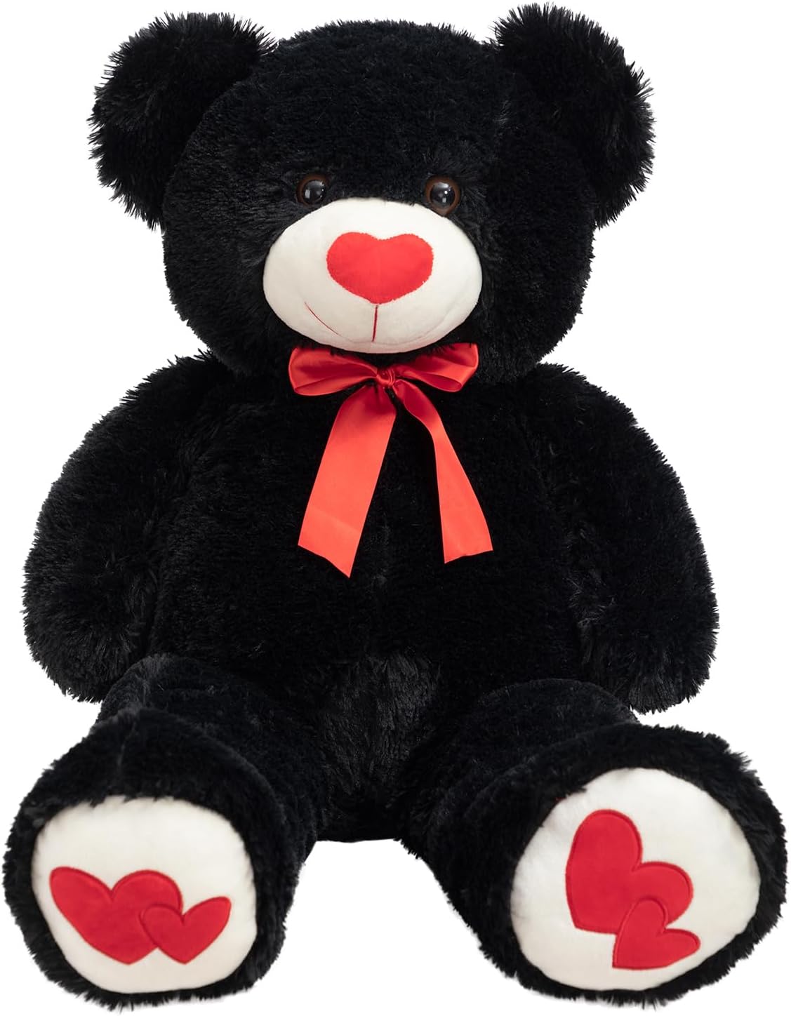 HollyHOME Big Teddy Bear Stuffed Animal Large Bear Plush with Red Heart for Girlfriend and Kids Valentine's Day 36 inch Chocolate