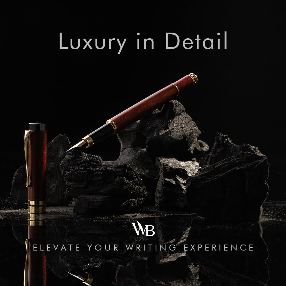 Wordsworth & Black Bamboo Wood Fountain Pen Set for Writing