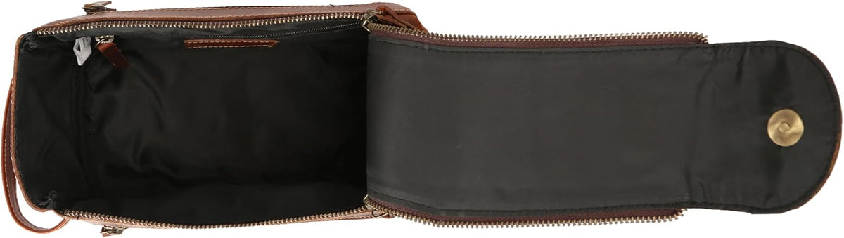 KomalC Premium Buffalo Leather Unisex Toiletry Bag Travel Do