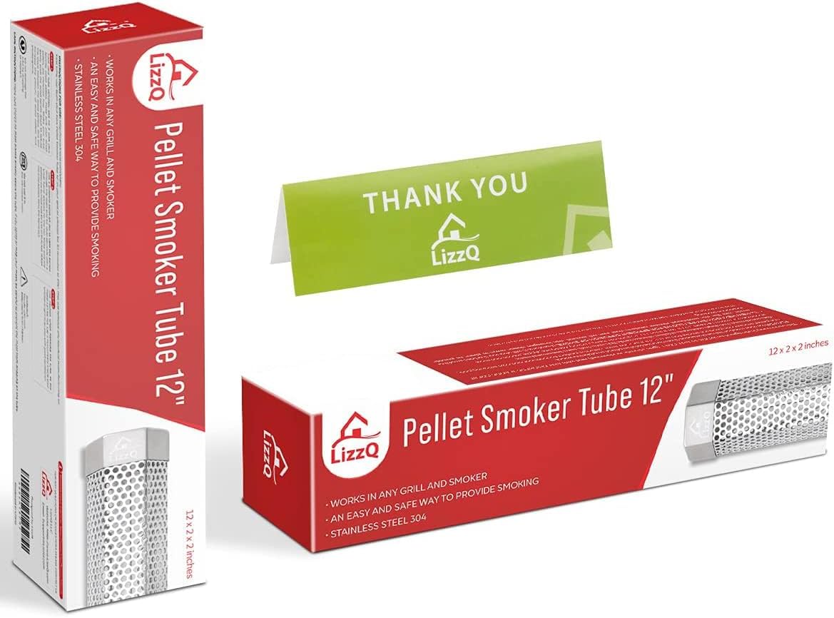 LizzQ Premium Pellet Smoker Tube 12-5 Hours of Billowing Smo