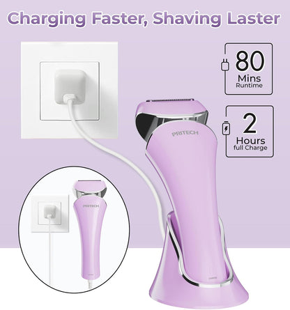 Women,Ladies Shaver,Lady Razor for Legs,Arm,Underarm,Bikini,USB Rechargeable Razor Wet&Dry Cordless for Woman by PRITECH