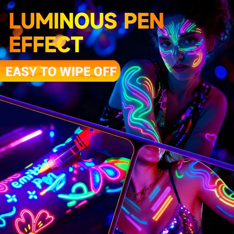 UV Glow Face & Body Paint Markers Set — Halloween Party Kit 20