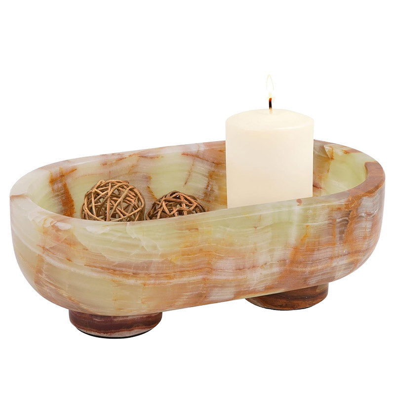 Marble Oval Bowl With Stand