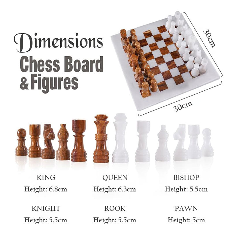 Marble Chess Set 30cm – Red & White