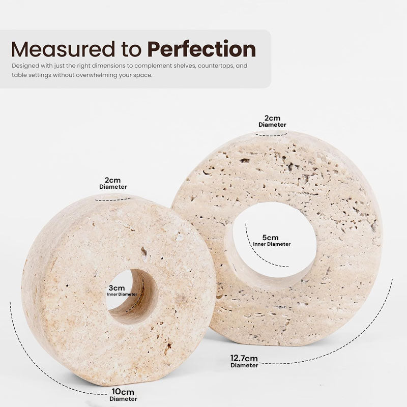 Marble Doughnut Candle Holder Set of 2