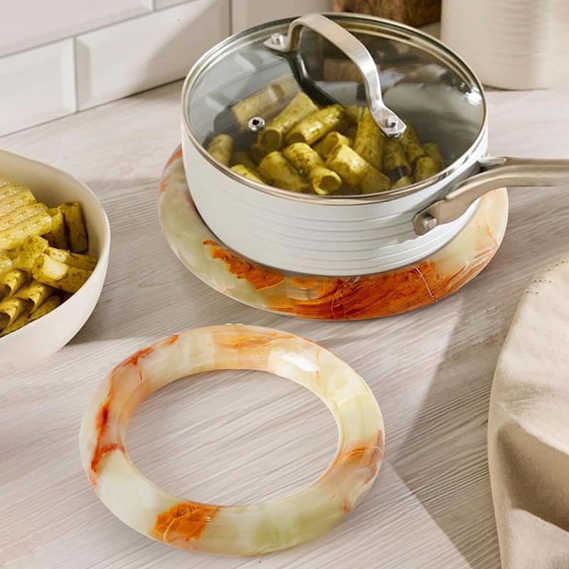 Marble Hot Pot Ring - Set Of 2