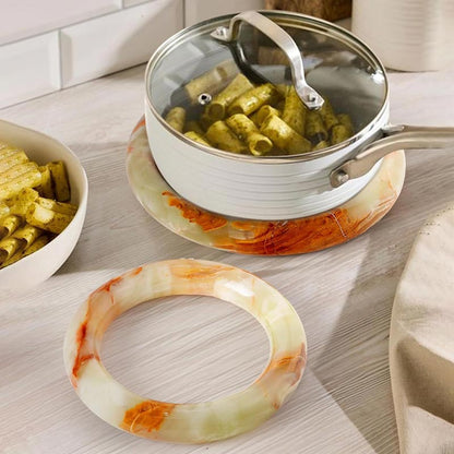 Marble Hot Pot Ring - Set Of 2
