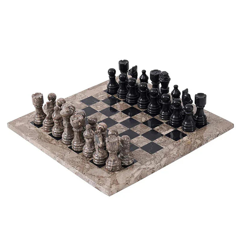 Handmade Marble Tournament Full Chess Game Set + Standard Storage Box