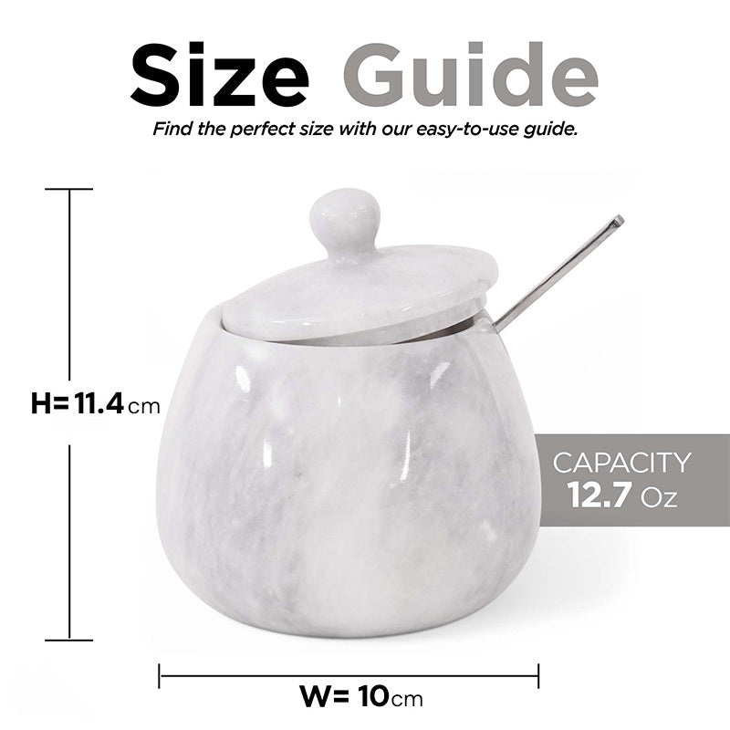 Marble Salt Cellar with Spoon Bell Design Big
