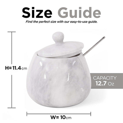 Marble Salt Cellar with Spoon Bell Design Big