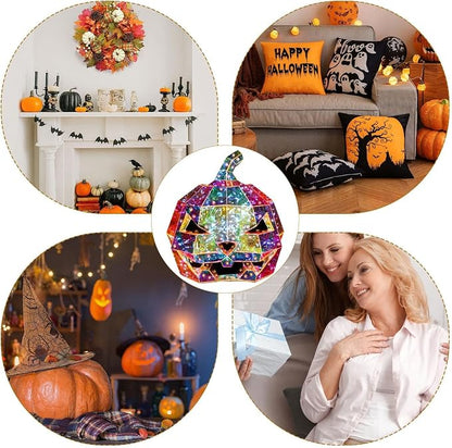Colorful Pumpkin Prism Lamp — Halloween Art Sculpture Night Light 13