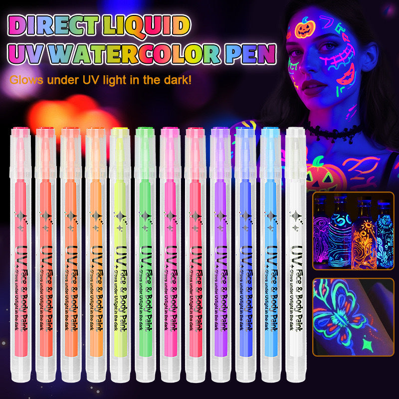 UV Glow Face & Body Paint Markers Set — Halloween Party Kit 13