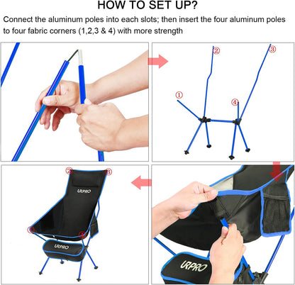 Upgraded Outdoor Camping Chair Portable Lightweight Folding 