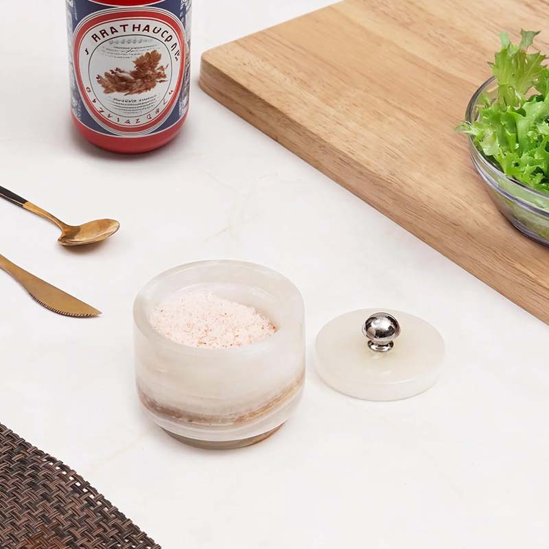 Marble Salt Cellar with Knob