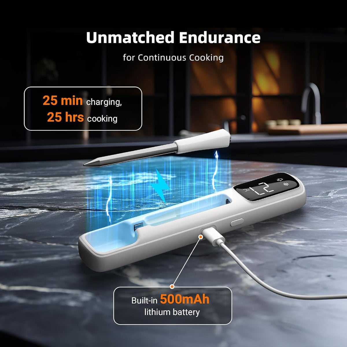 INKBIRD Mini Wireless Meat Thermometer INT-11I-B Bluetooth B