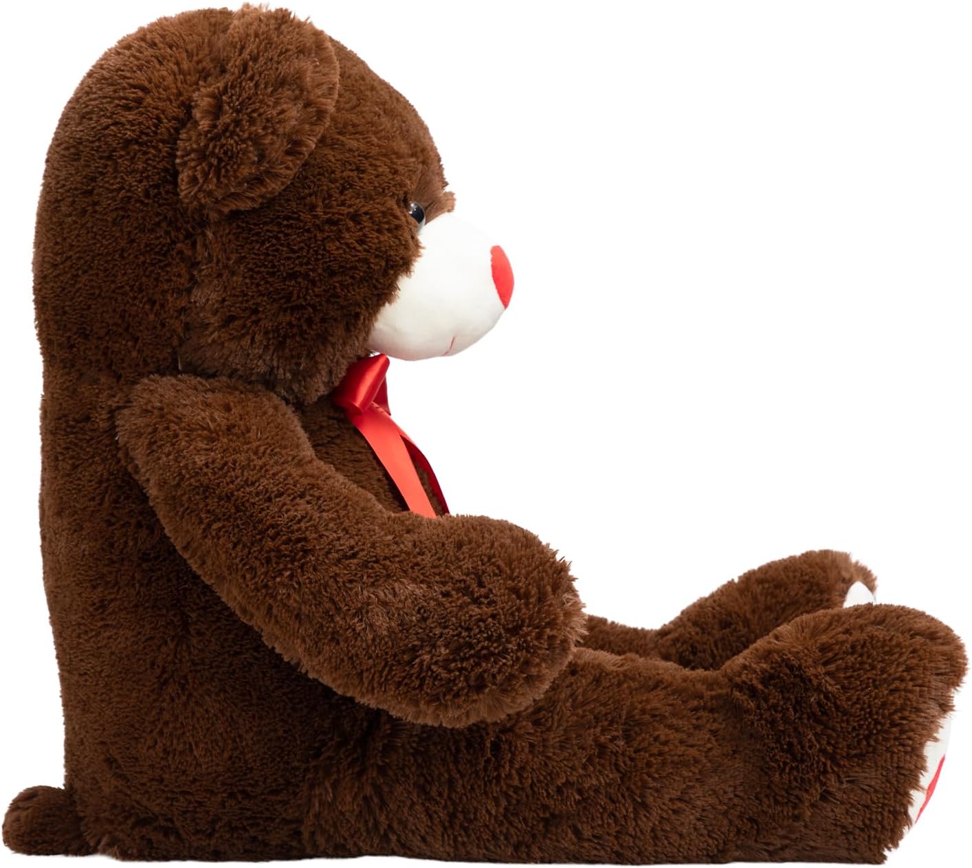 HollyHOME Big Teddy Bear Stuffed Animal Large Bear Plush with Red Heart for Girlfriend and Kids Valentine's Day 36 inch Chocolate