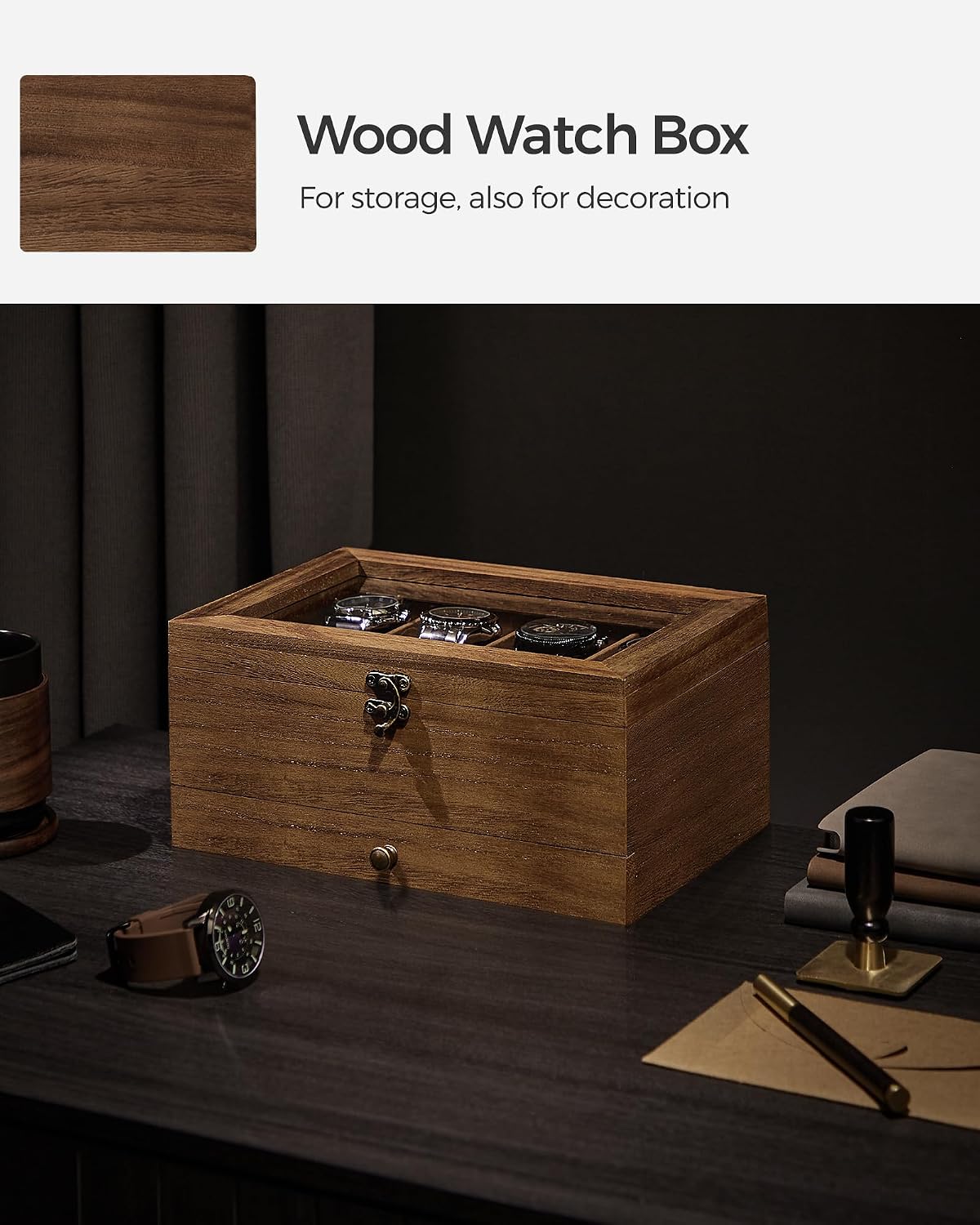SONGMICS 8 Compartment Watch Holder