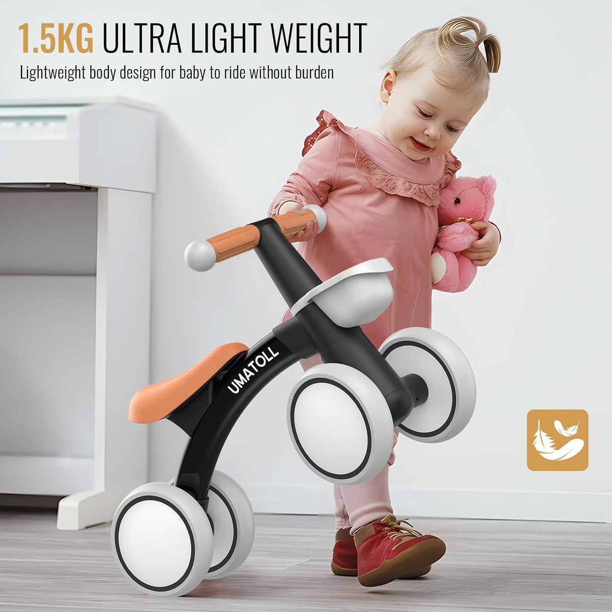 Umatoll Baby Balance Bike for 1 Year Old Boy Girl