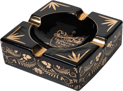 Cigar Ashtray Large Ashtray for Cigarettes Large Quiet Cigar Ashtray for Patio/Outdoor/Indoor Ashtray (Hermanos Diablo)