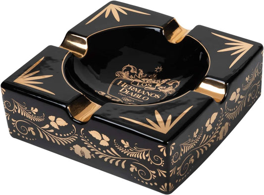 Cigar Ashtray Large Ashtray for Cigarettes Large Quiet Cigar Ashtray for Patio/Outdoor/Indoor Ashtray (Hermanos Diablo)