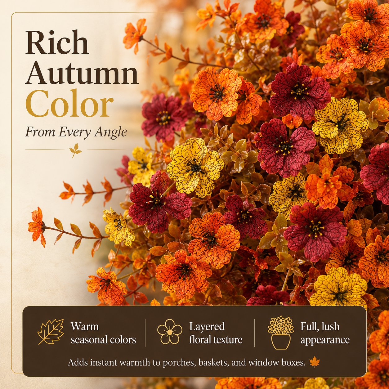 Fall Porch Faux Flower Bundles — Autumn Home Decor 15