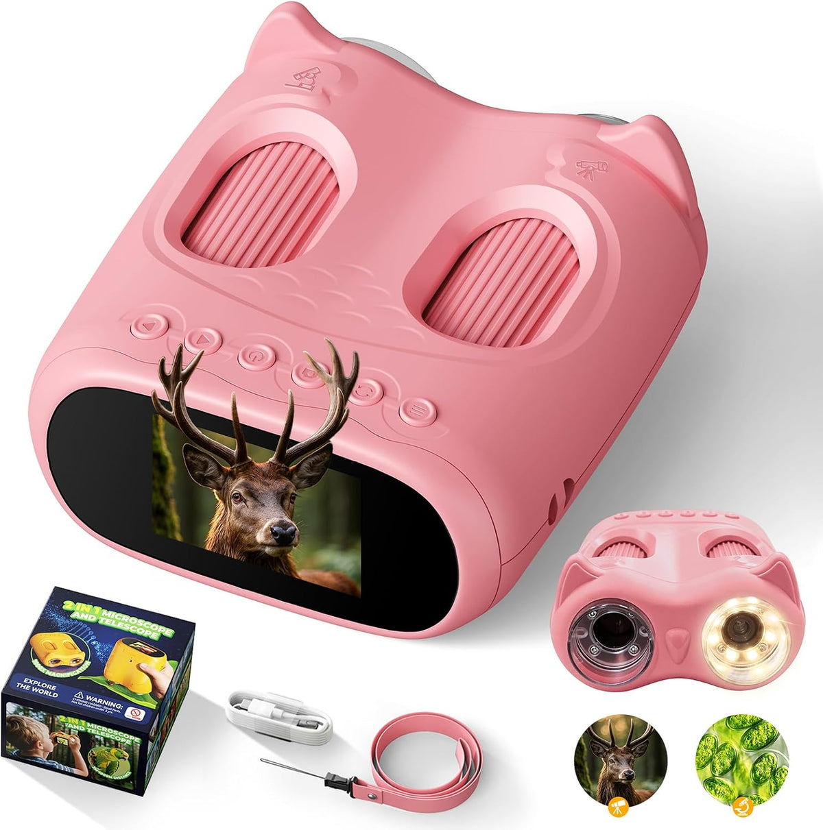 ARNSSIEN 2-in-1 Kids 1000x Microscope & Telescope