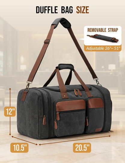 Canvas Duffle Bag for Travel 50L Expandable