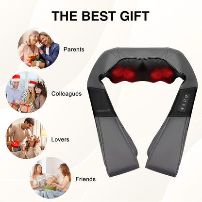 Nekteck Shiatsu Neck Massager with Heat for Pain Relief