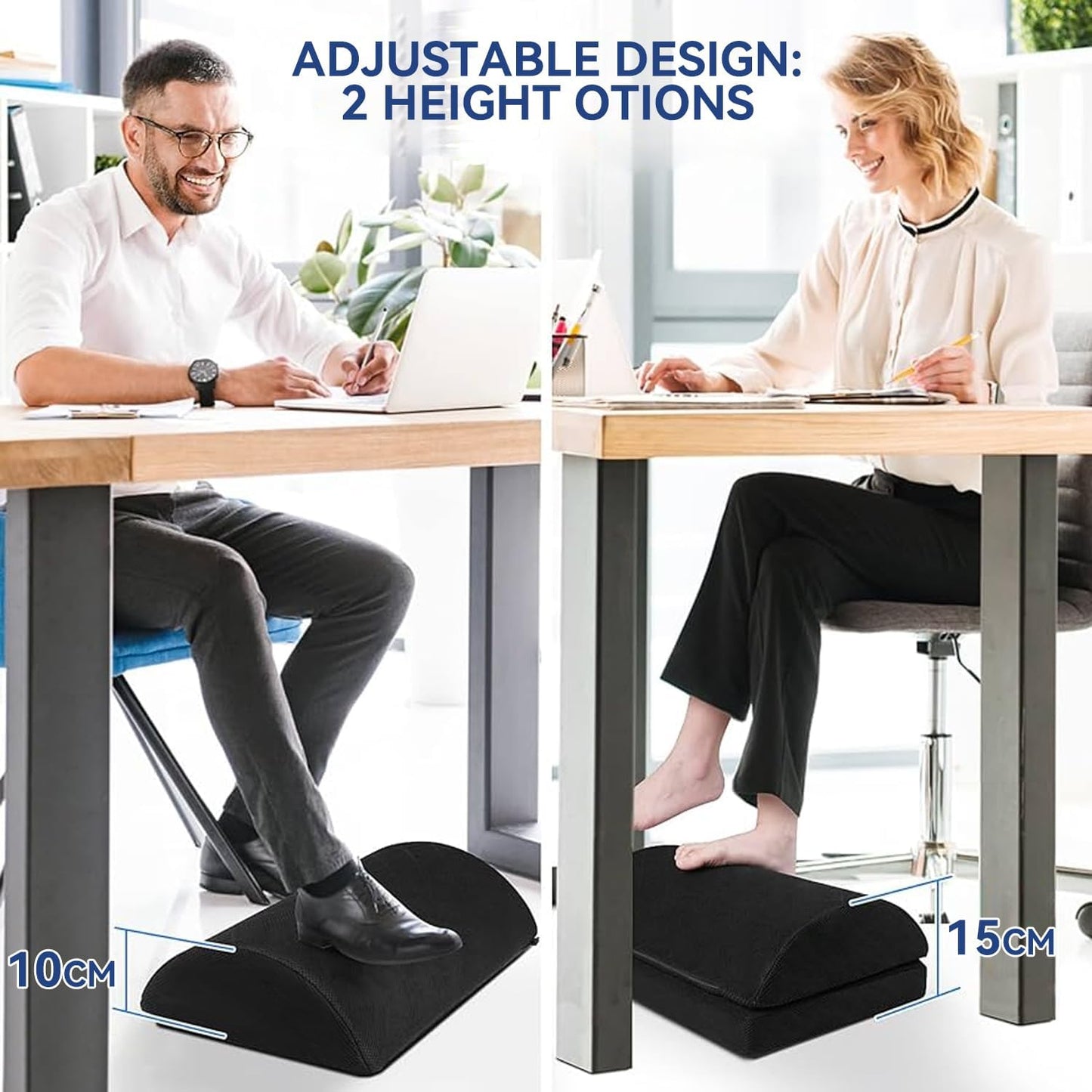 Foot Rest Cushion, 3IN1 Ergonomic Under Desk Foot Pillow, Adjustable Detachable Comfort Foot Stool for Gaming, Office and Home