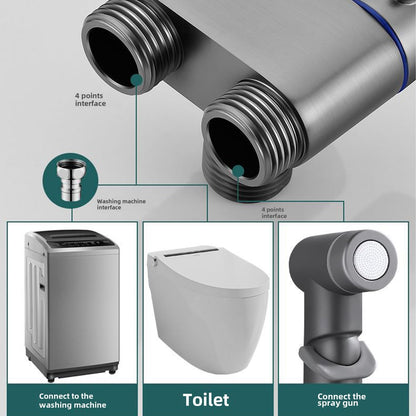 Toilet Flushing Bidet Sprayer Nozzle, Bidet Pet Cleaning Bathing G1/2 Caliber Metal Valve Body for Multi-Purpose use, Handheld Bidet Sprayer, can be Used with a Toilet, Bathtub, Bathroom Cleaning