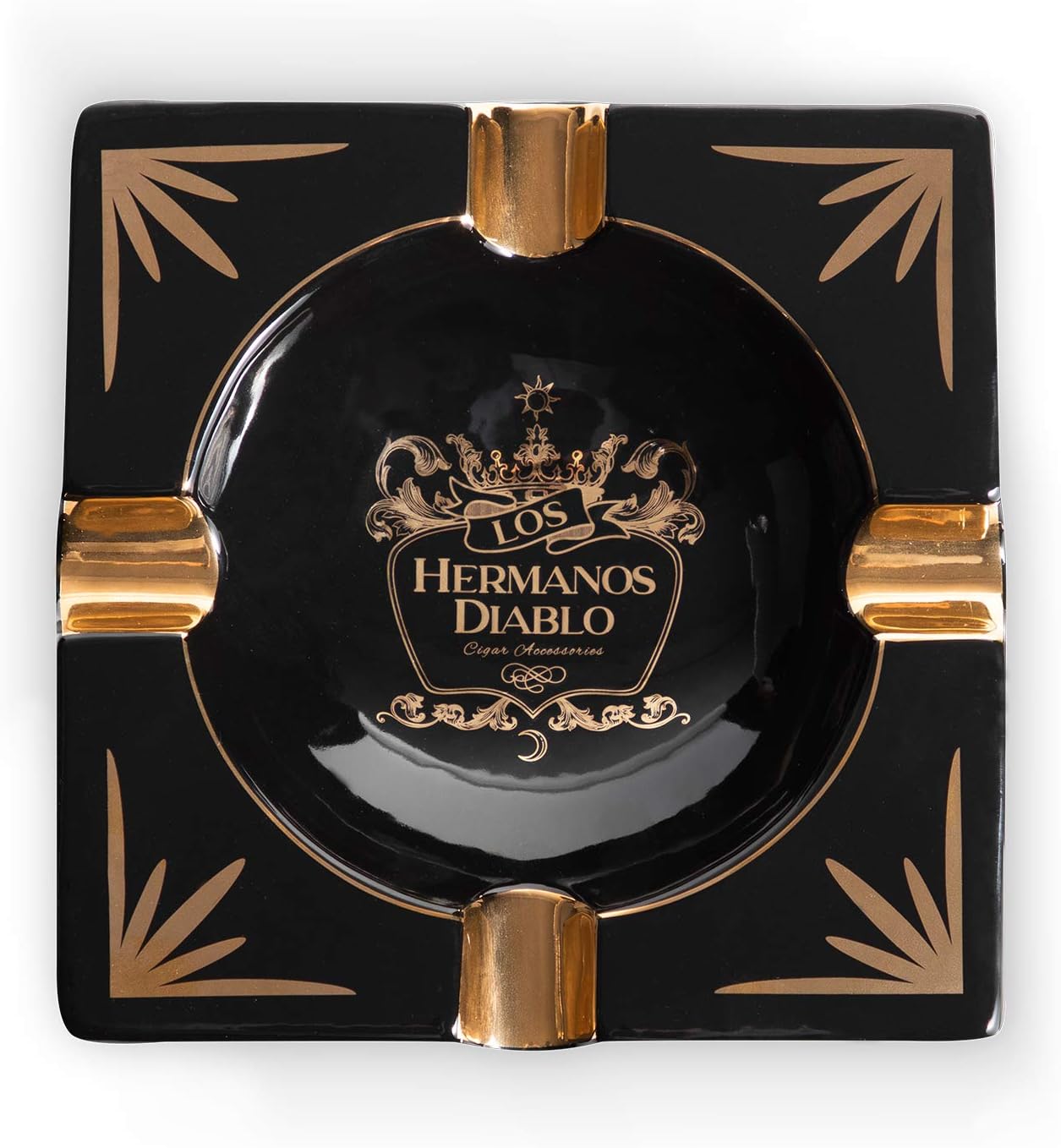 Cigar Ashtray Large Ashtray for Cigarettes Large Quiet Cigar Ashtray for Patio/Outdoor/Indoor Ashtray (Hermanos Diablo)