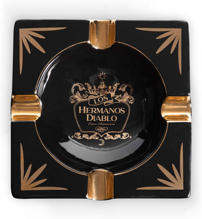 Cigar Ashtray Large Ashtray for Cigarettes Large Quiet Cigar Ashtray for Patio/Outdoor/Indoor Ashtray (Hermanos Diablo)