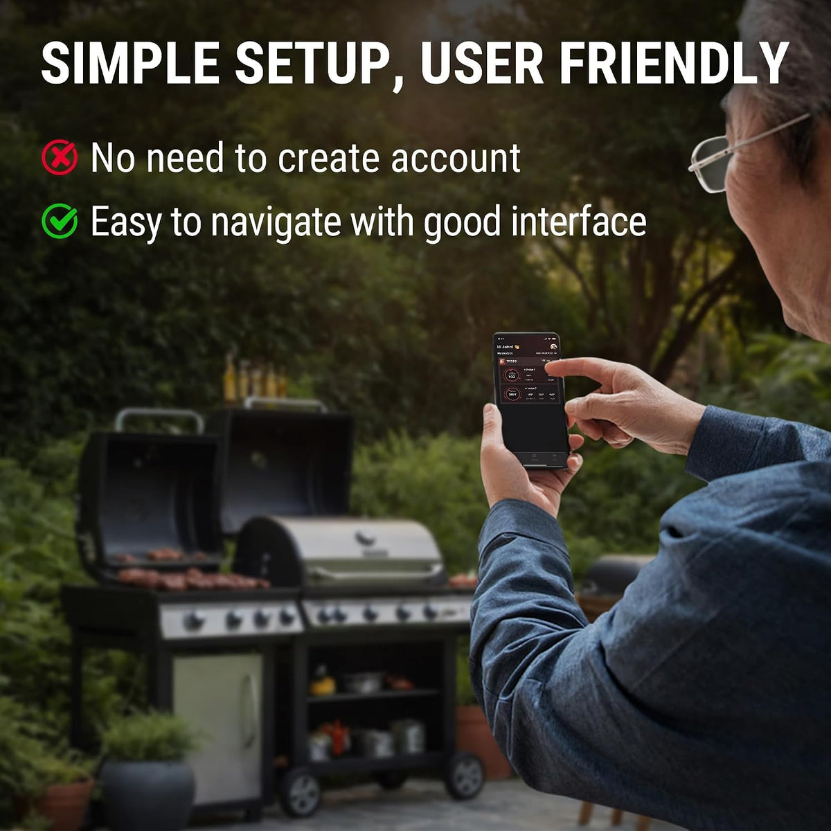 TempPro TempSync 650 ft Bluetooth Meat Thermometer with 2 Pr