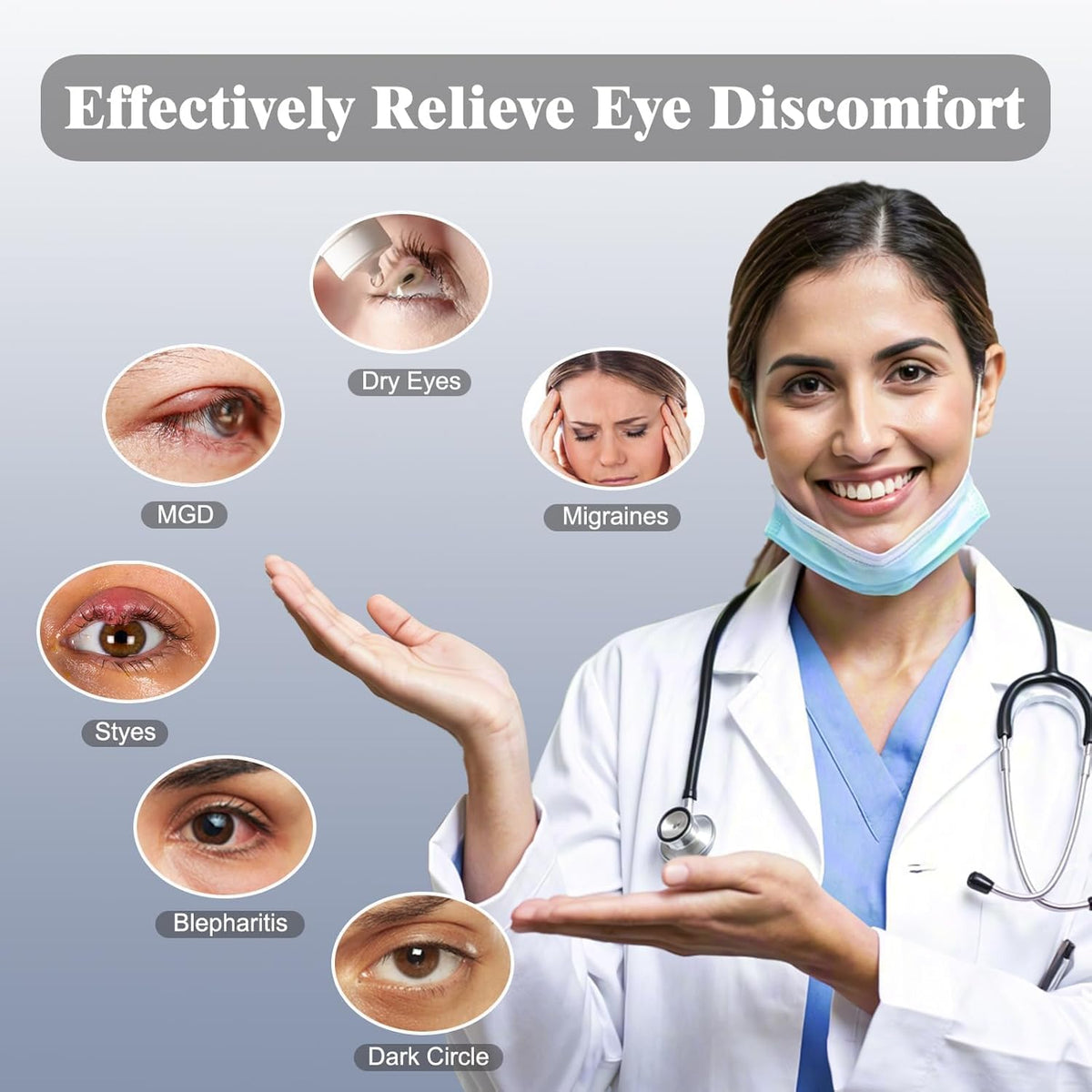 Rechargeable Cordless Heated Eye Mask for Dry Eyes - Adjusta
