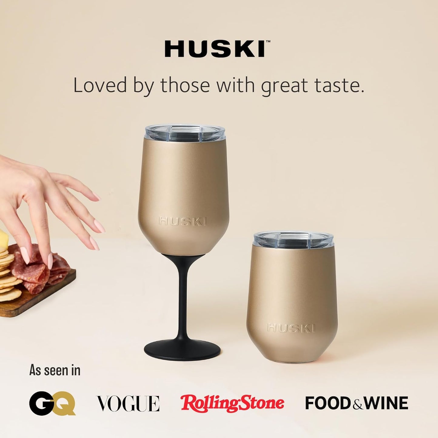 Huski Wine Tumbler 2.0 | New | Award-Winning Design with Detachable Stem | Premium Stainless Steel Wine Glass with Lid | Triple Insulated Tumbler | 355ml Capacity | Great Gift
