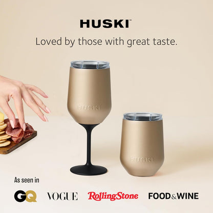 Huski Wine Tumbler 2.0 | New | Award-Winning Design with Detachable Stem | Premium Stainless Steel Wine Glass with Lid | Triple Insulated Tumbler | 355ml Capacity | Great Gift