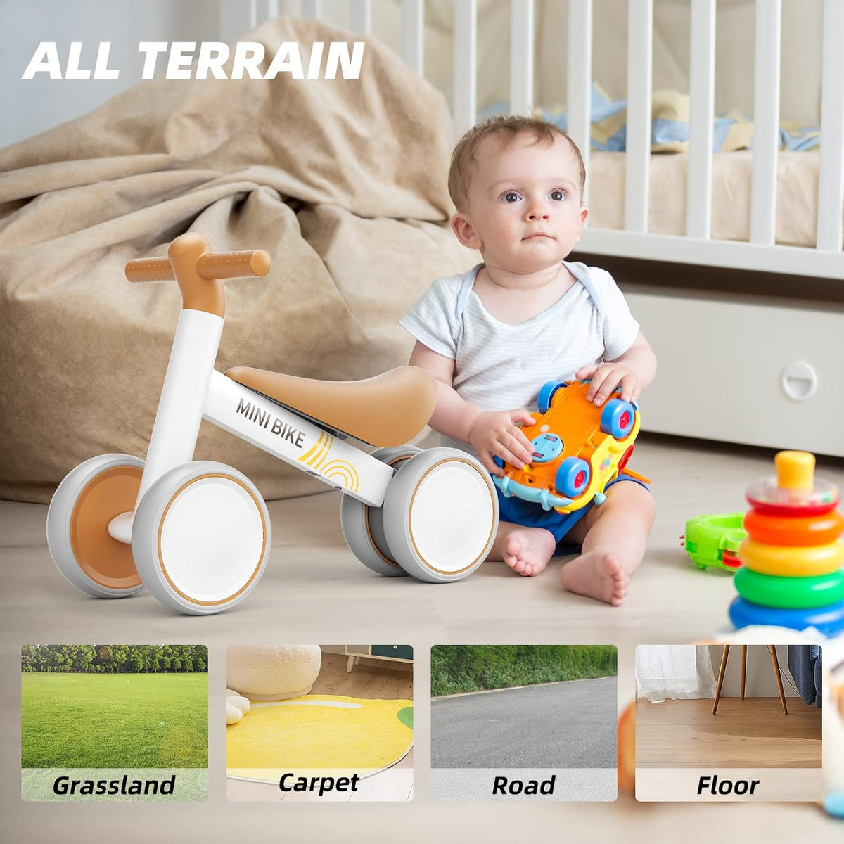 FAYDUDU Balance Bike for 1 Year Old Ride On Toy for 1 2 Year