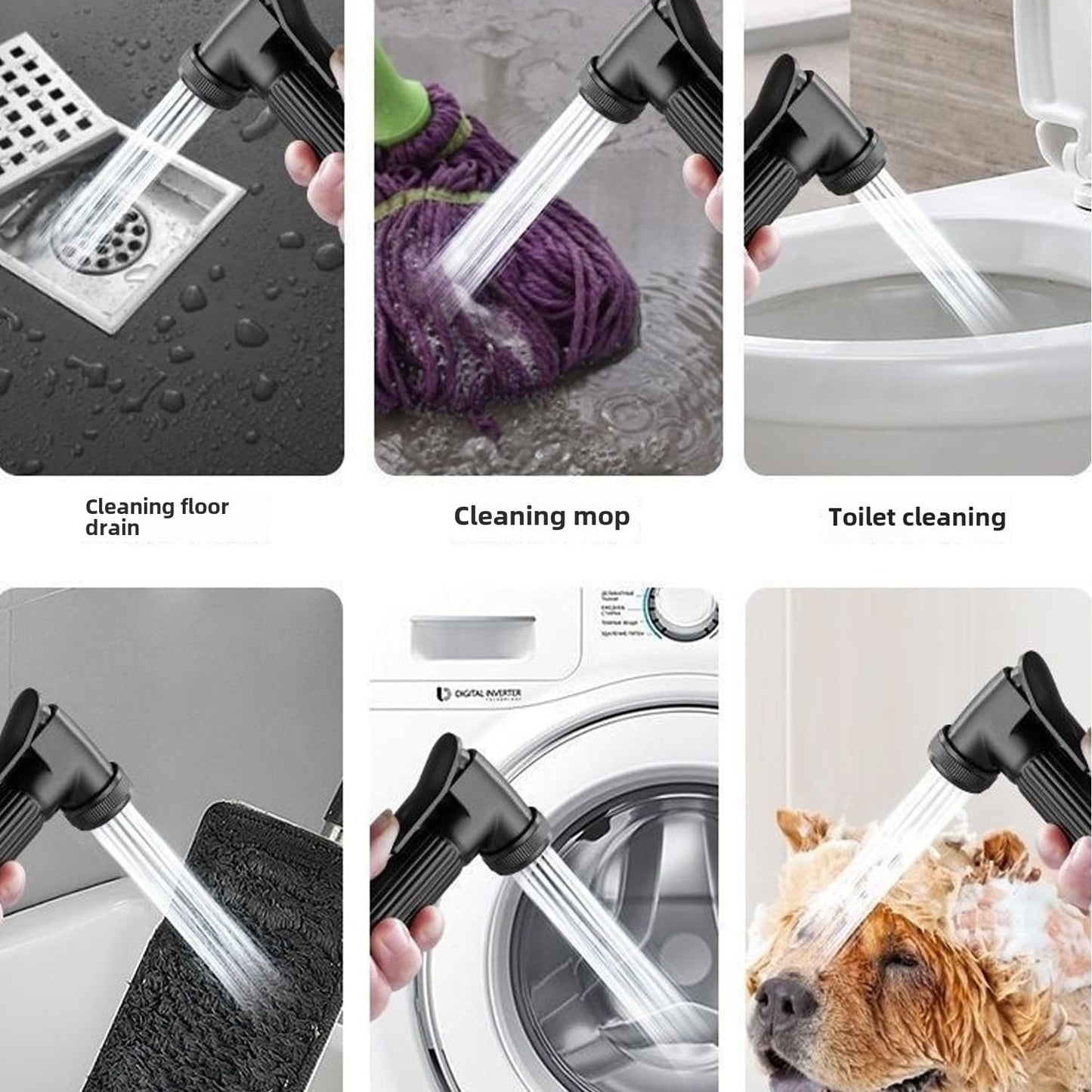 Toilet Flushing Bidet Sprayer Nozzle, Bidet Pet Cleaning Bathing G1/2 Caliber Metal Valve Body for Multi-Purpose use, Handheld Bidet Sprayer, can be Used with a Toilet, Bathtub, Bathroom Cleaning