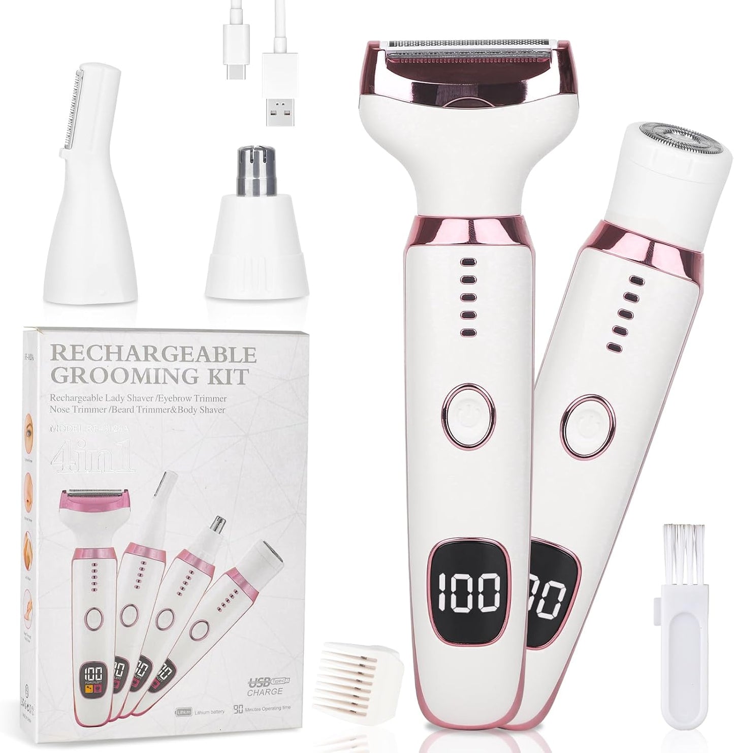 Velessa 4-in-1 Electric Shaver & Grooming Set for Women 1
