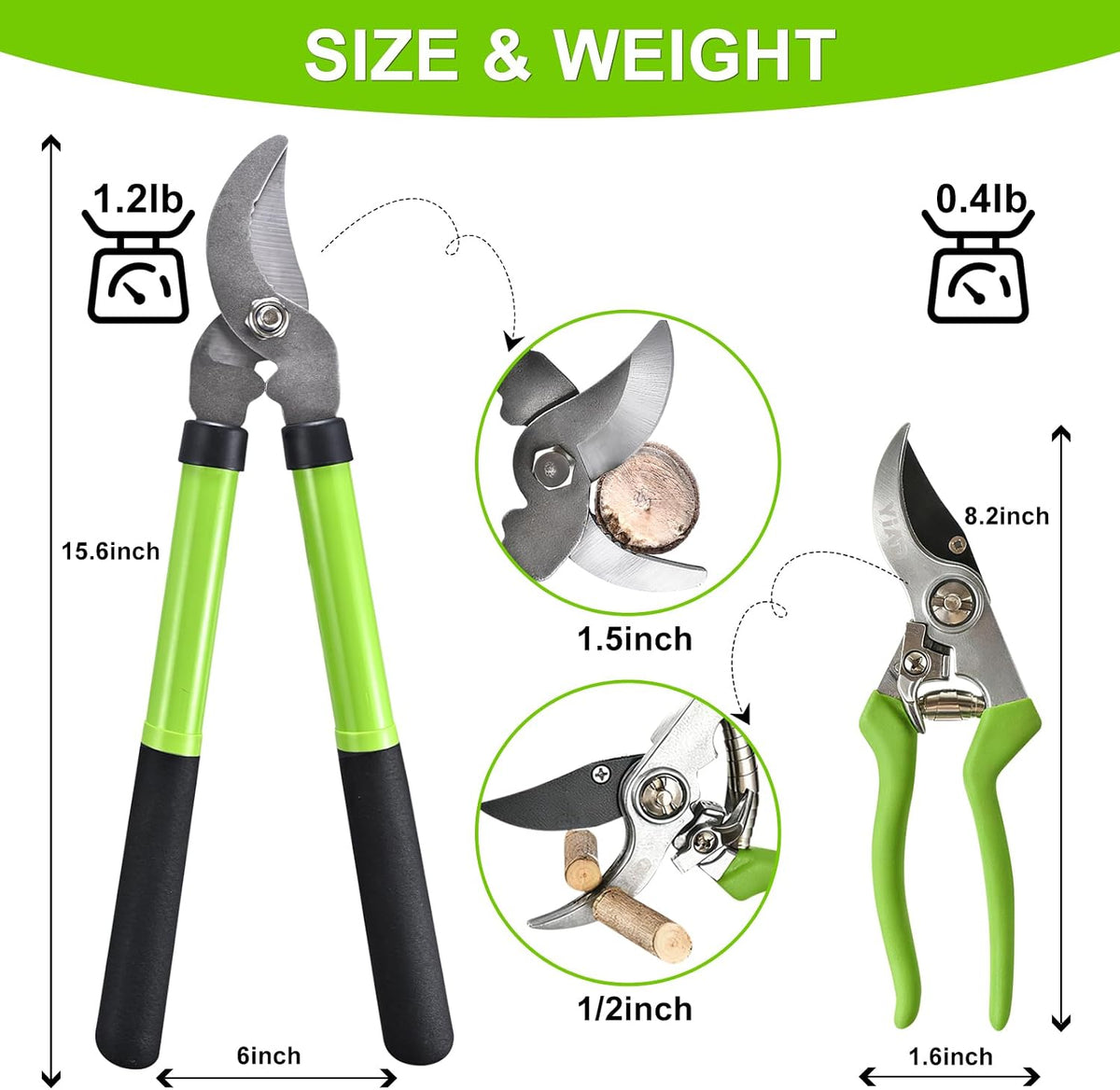 2Pcs Garden Shears Set