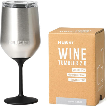 Huski Wine Tumbler 2.0 | New | Award-Winning Design with Detachable Stem | Premium Stainless Steel Wine Glass with Lid | Triple Insulated Tumbler | 355ml Capacity | Great Gift