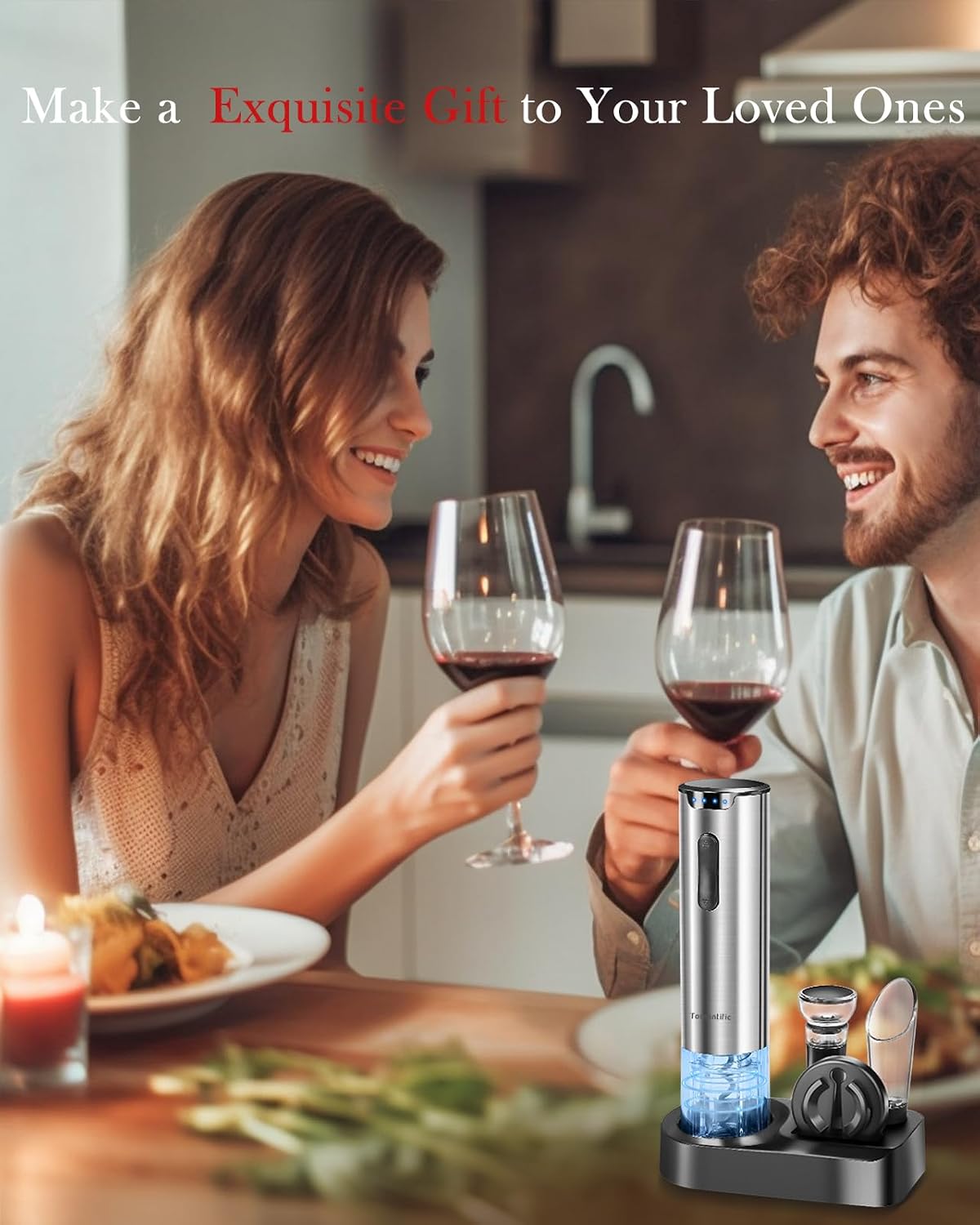 Electric Wine Opener Set With Stand - Premium Wine Gifts wit