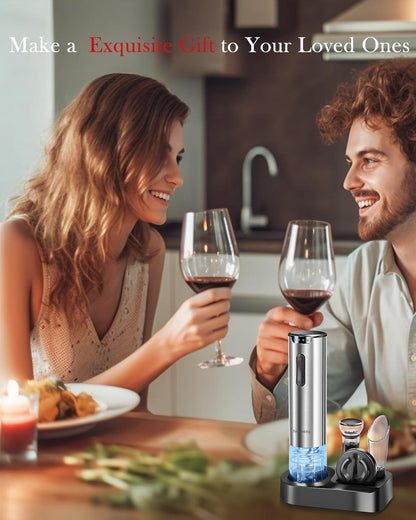 Electric Wine Opener Set With Stand - Premium Wine Gifts wit