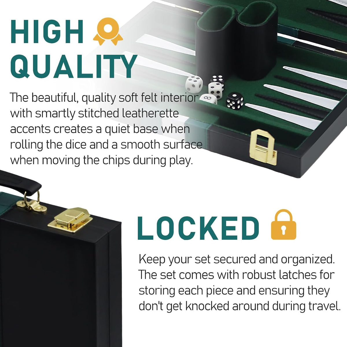 Backgammon Set Suitcase for 2 Players