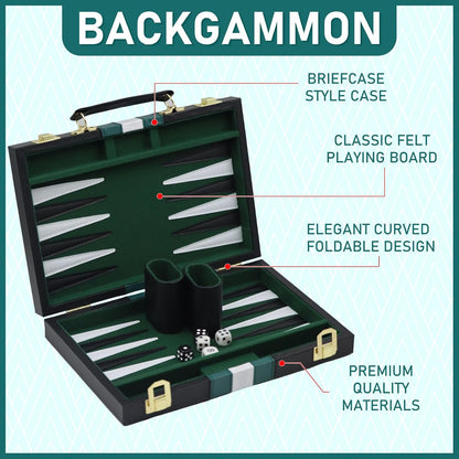 Backgammon Set Suitcase for 2 Players
