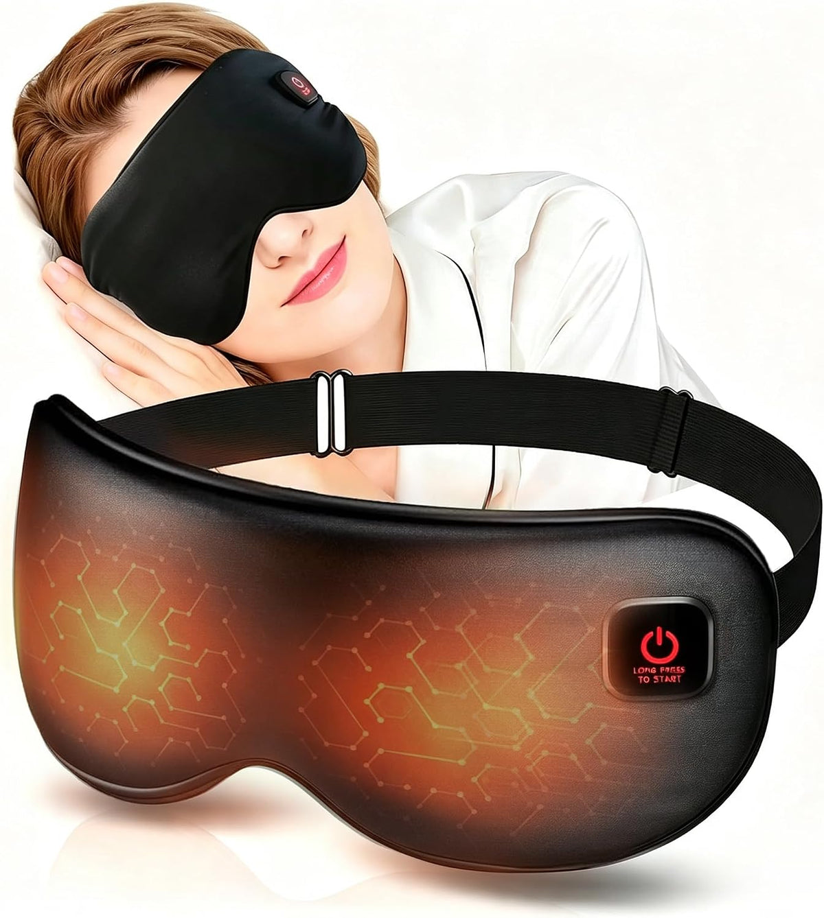 Rechargeable Cordless Heated Eye Mask for Dry Eyes - Adjusta